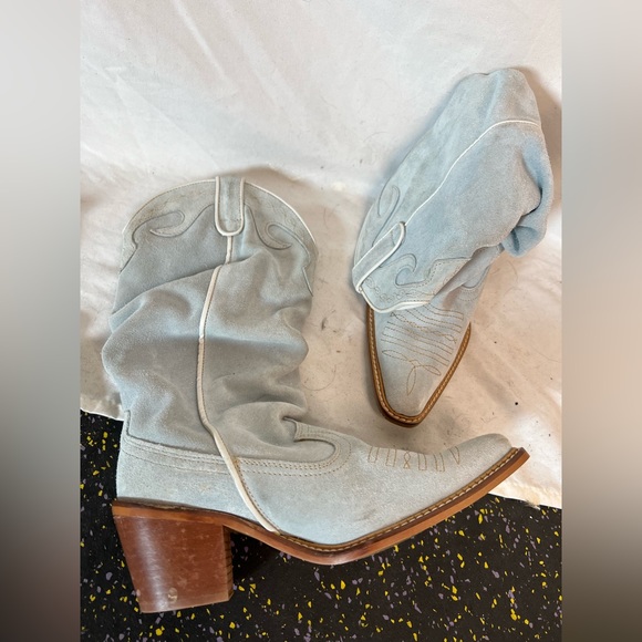 Light baby blue cowboy boots - S37 - Picture 6 of 8